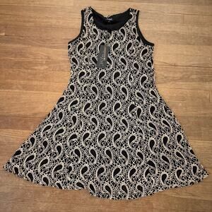 NWT Papa Vancouver paisley sleeveless a-line knee length dress size small S
 b11